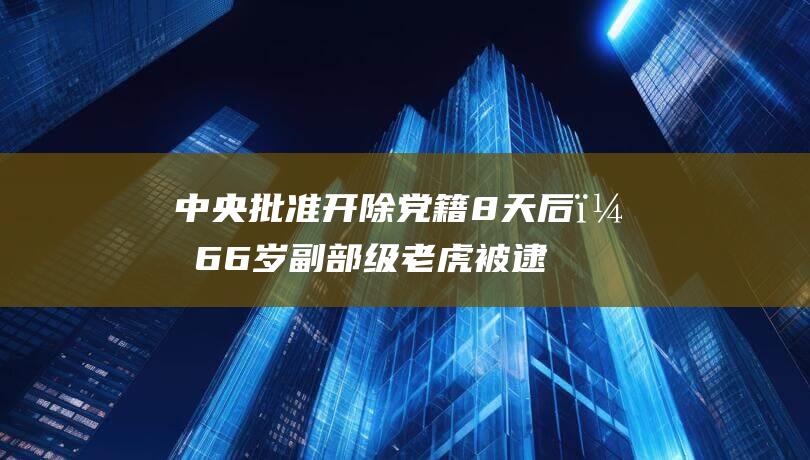 中央批准开除党籍8天后，66岁副部级老虎被逮捕|王波|常委|副主任|检察机关