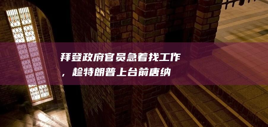 拜登政府官员急着找工作，趁特朗普上台前|唐纳德·特朗普|共和党|国务卿