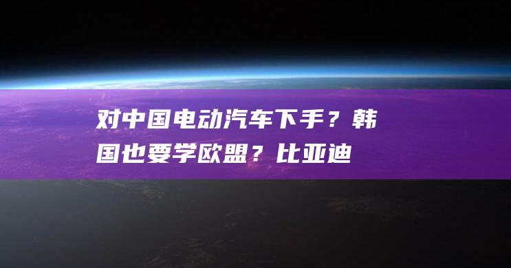 对中国电动汽车下手？韩国也要学欧盟？比亚迪